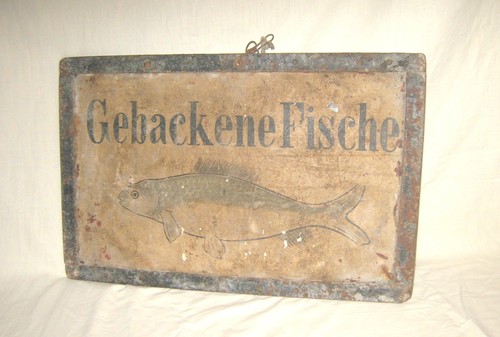 Uraltes werbeschild gebackene - werbeschild, *gebackene